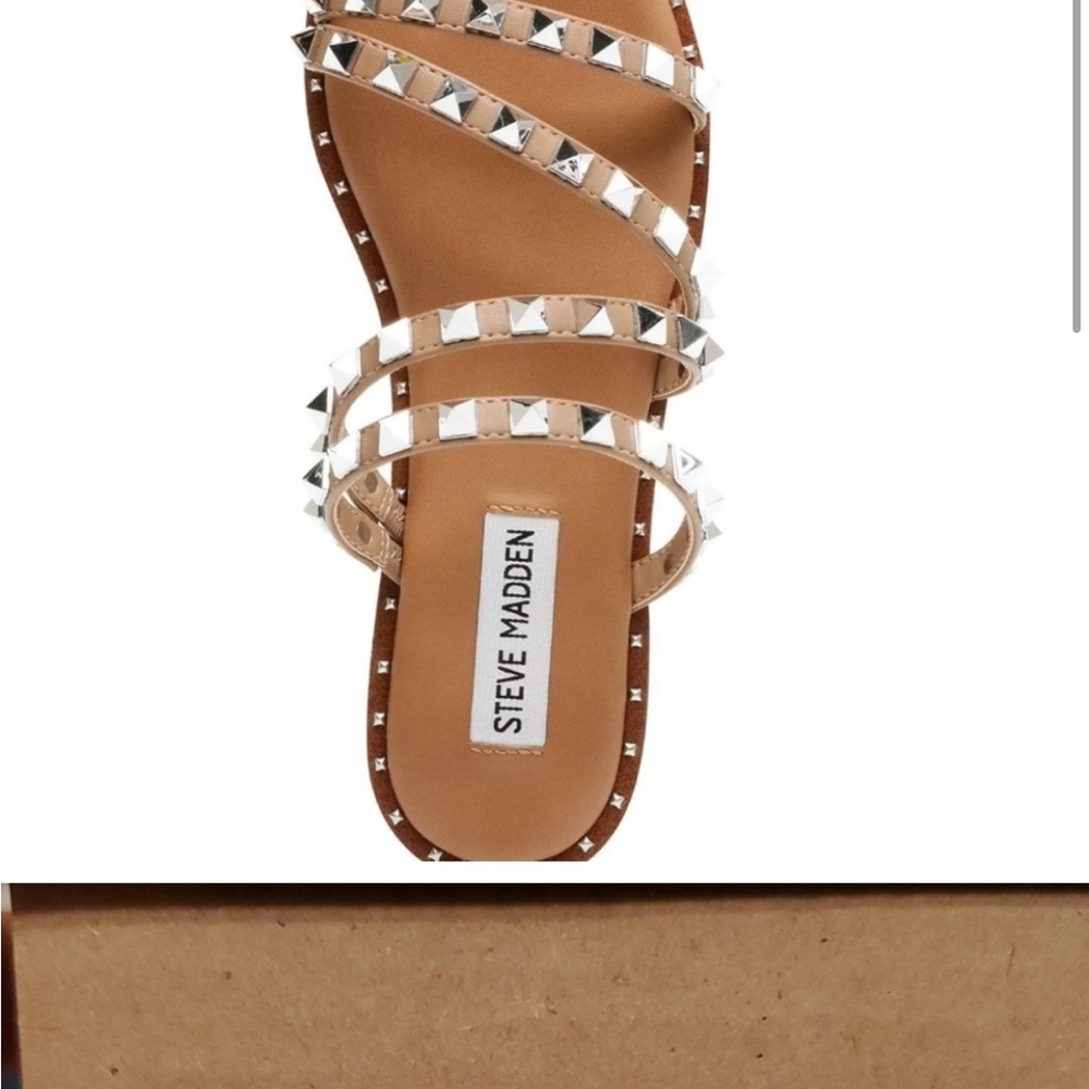 Steve Madden Beige Studded Sandals